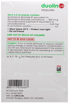 Duolin Ld  2.5ml Pack Of 5 Respules
